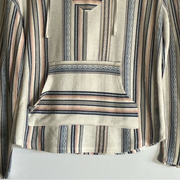 Wallflower Size Large Pullover Knit Hoodie Baja Long Sleeve Multicolor Used - Picture 4 of 7